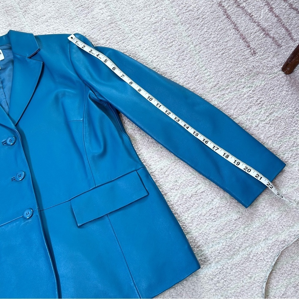 Pendleton Teal Leather Blazer Jacket Size Small P… - image 10